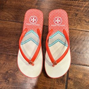 Tory Burch wedge flip flops-size 6